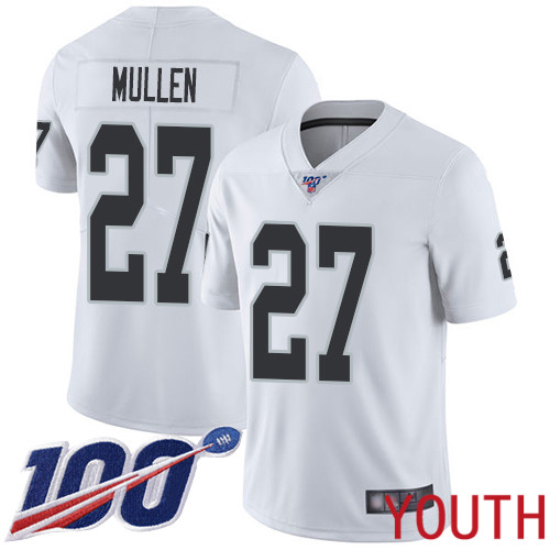 Oakland Raiders Limited White Youth Trayvon Mullen Road Jersey NFL Football #27 100th Season Vapor Jersey->oakland raiders->NFL Jersey